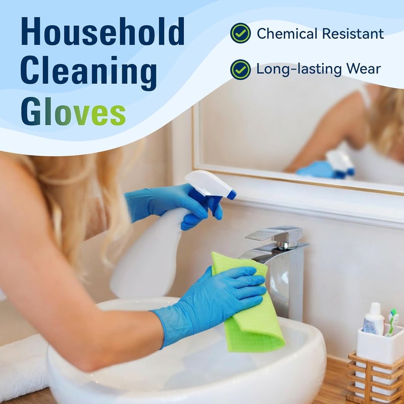 Swift Lite Nitrile Gloves, Food Safe Disposable Gloves Latex Free, Blue Rubber Gloves Powder Free for Cooking and Cleaning - Image 3